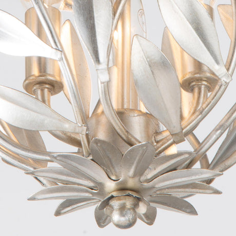 Crystorama Broche 9'' Antique Silver Semi Flush Mount