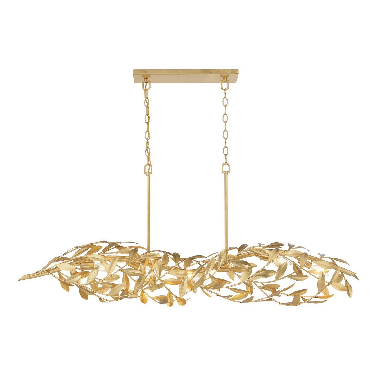 Crystorama Broche 50.5'' Antique Gold Linear Chandelier