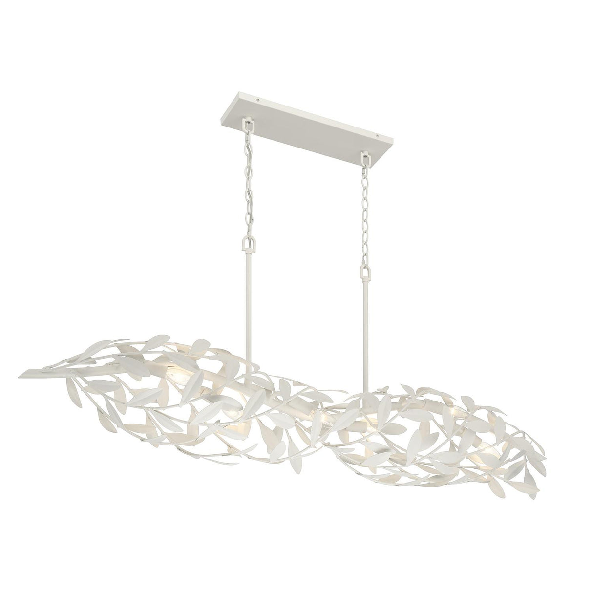 Crystorama Broche 50.5'' Matte White Linear Chandelier