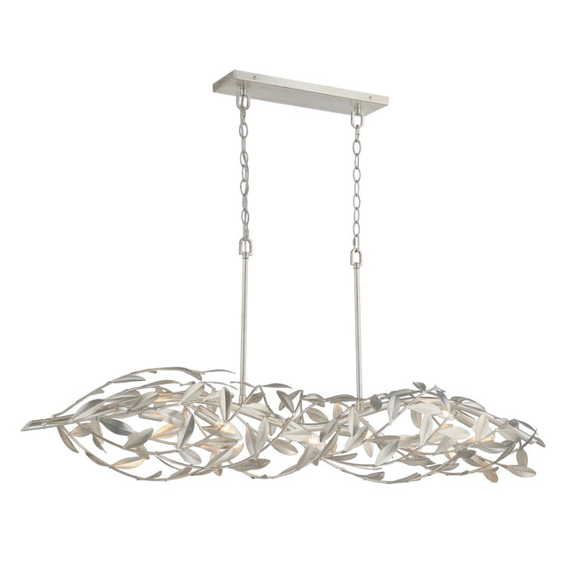 Crystorama Broche 50.5'' Antique Silver Linear Chandelier