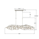 Crystorama Broche 50.5'' Antique Silver Linear Chandelier