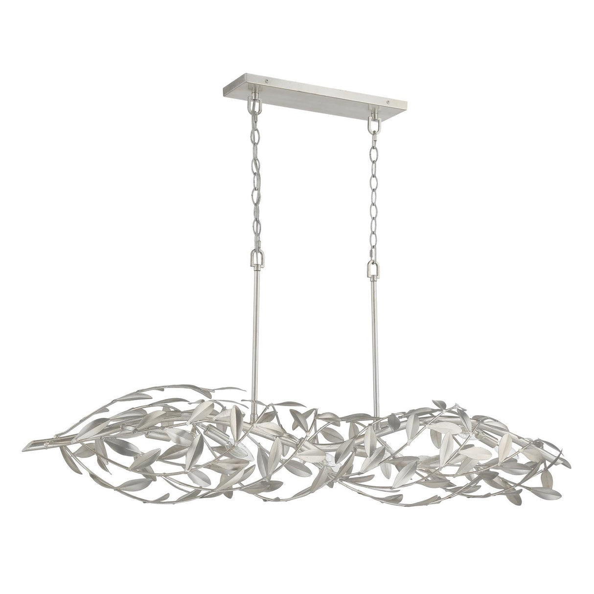 Crystorama Broche 50.5'' Antique Silver Linear Chandelier