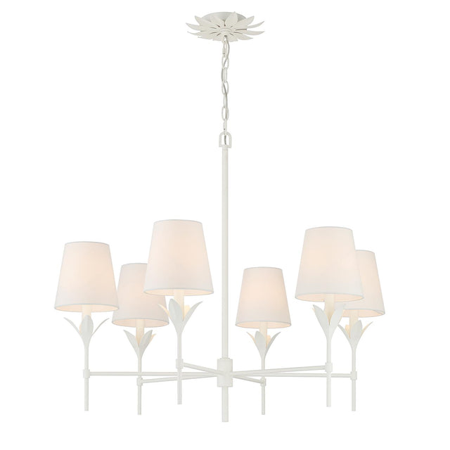 Crystorama Broche 32'' Matte White Chandelier