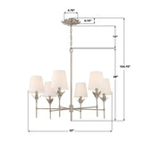 Crystorama Broche 32'' Antique Silver Chandelier