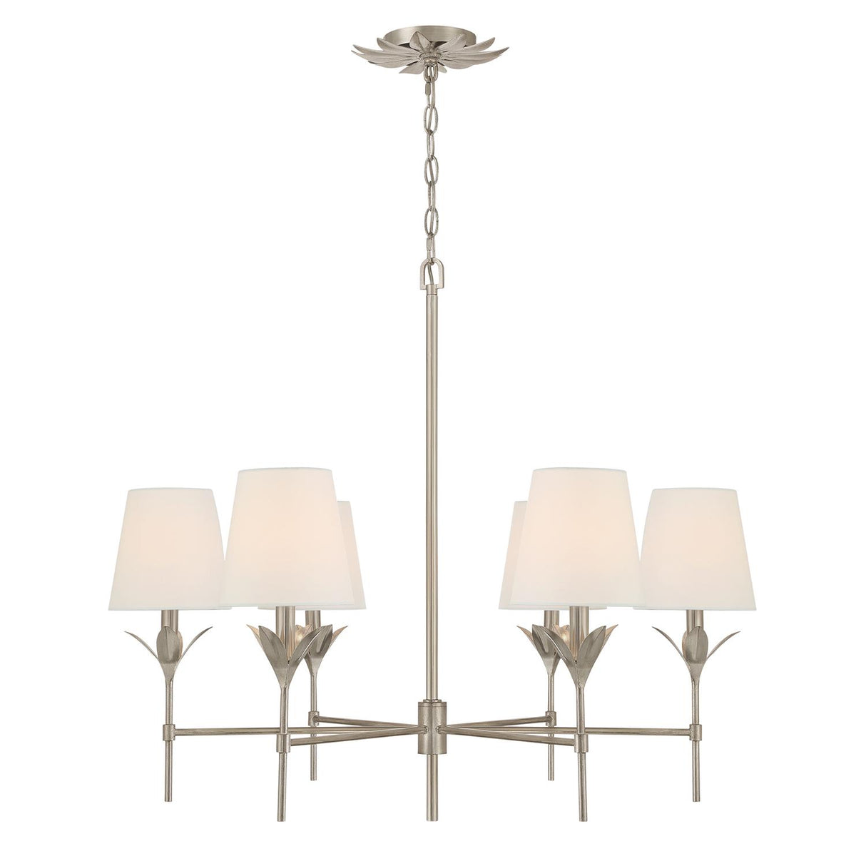 Crystorama Broche 32'' Antique Silver Chandelier