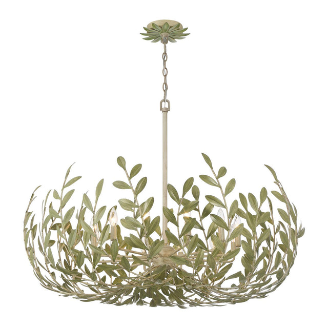 Crystorama Broche 42'' Champagne Green Tea Chandelier