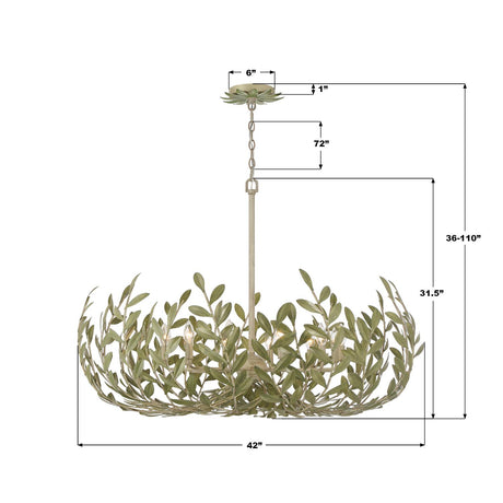 Crystorama Broche 42'' Champagne Green Tea Chandelier