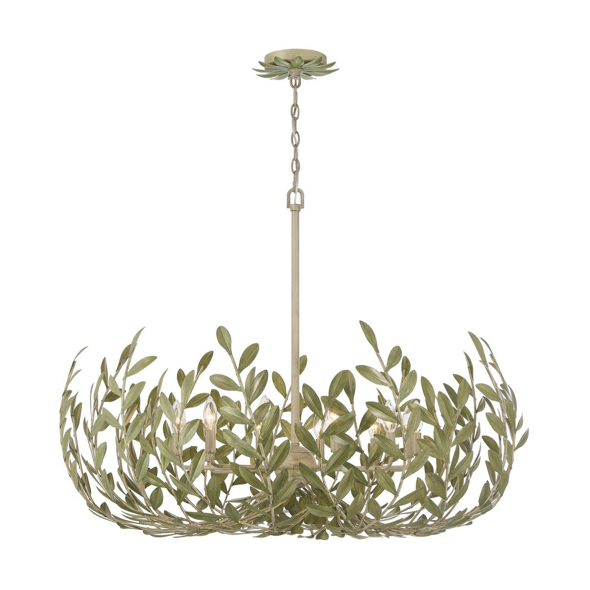 Crystorama Broche 42'' Champagne Green Tea Chandelier