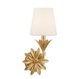 Crystorama Broche 6.5'' Antique Gold Sconce