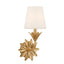 Crystorama Broche 6.5'' Antique Gold Sconce