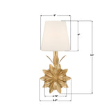 Crystorama Broche 6.5'' Antique Gold Sconce