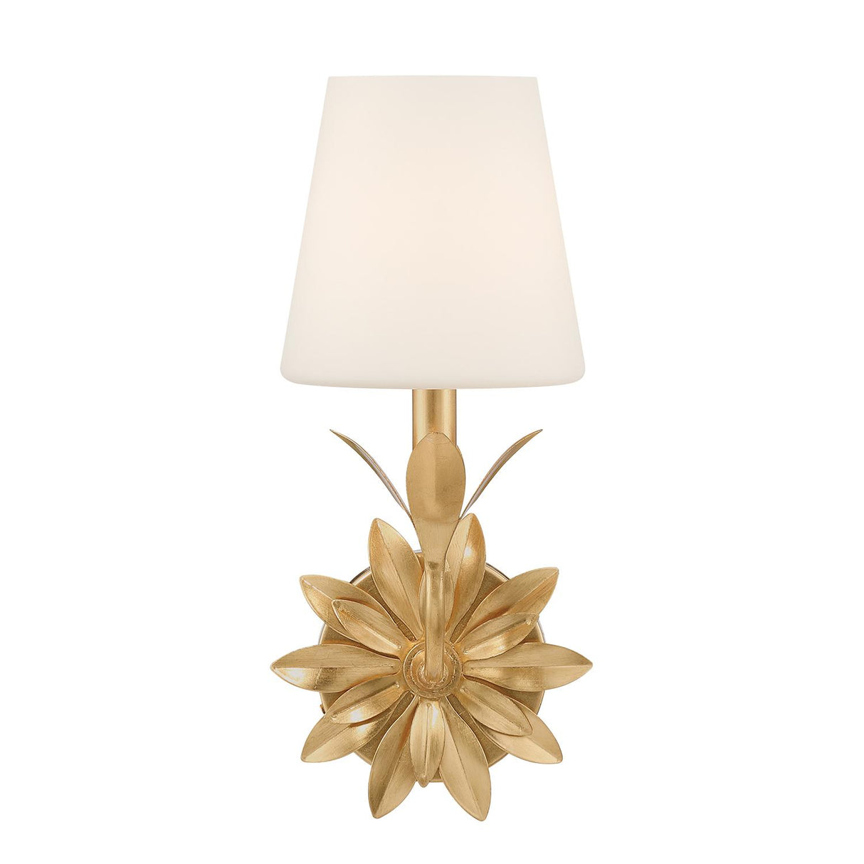Crystorama Broche 6.5'' Antique Gold Sconce