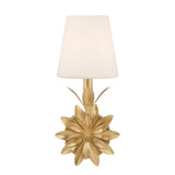 Crystorama Broche 6.5'' Antique Gold Sconce