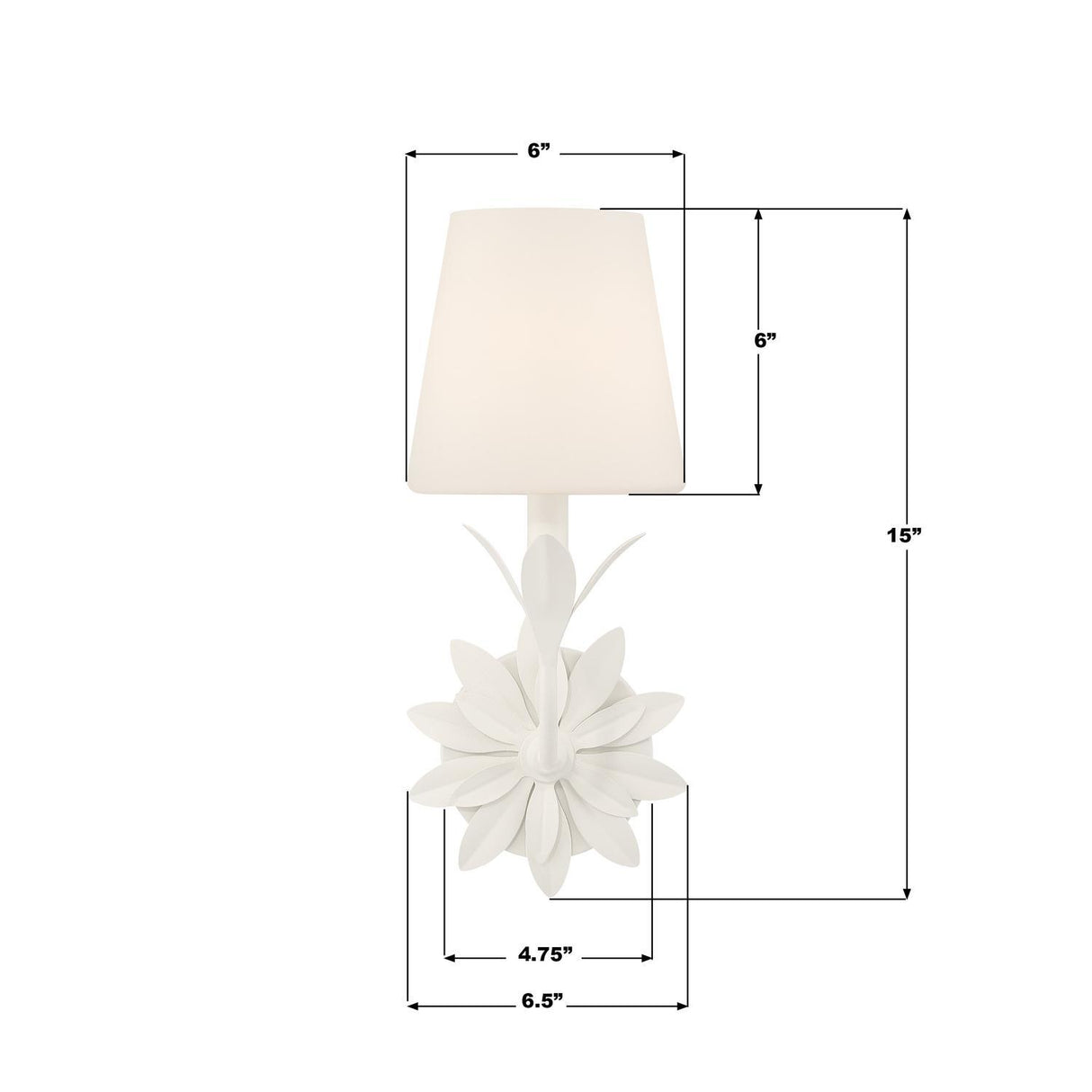 Crystorama Broche 6.5'' Matte White Sconce