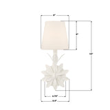 Crystorama Broche 6.5'' Matte White Sconce