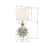 Crystorama Broche 6.5'' Antique Silver Sconce