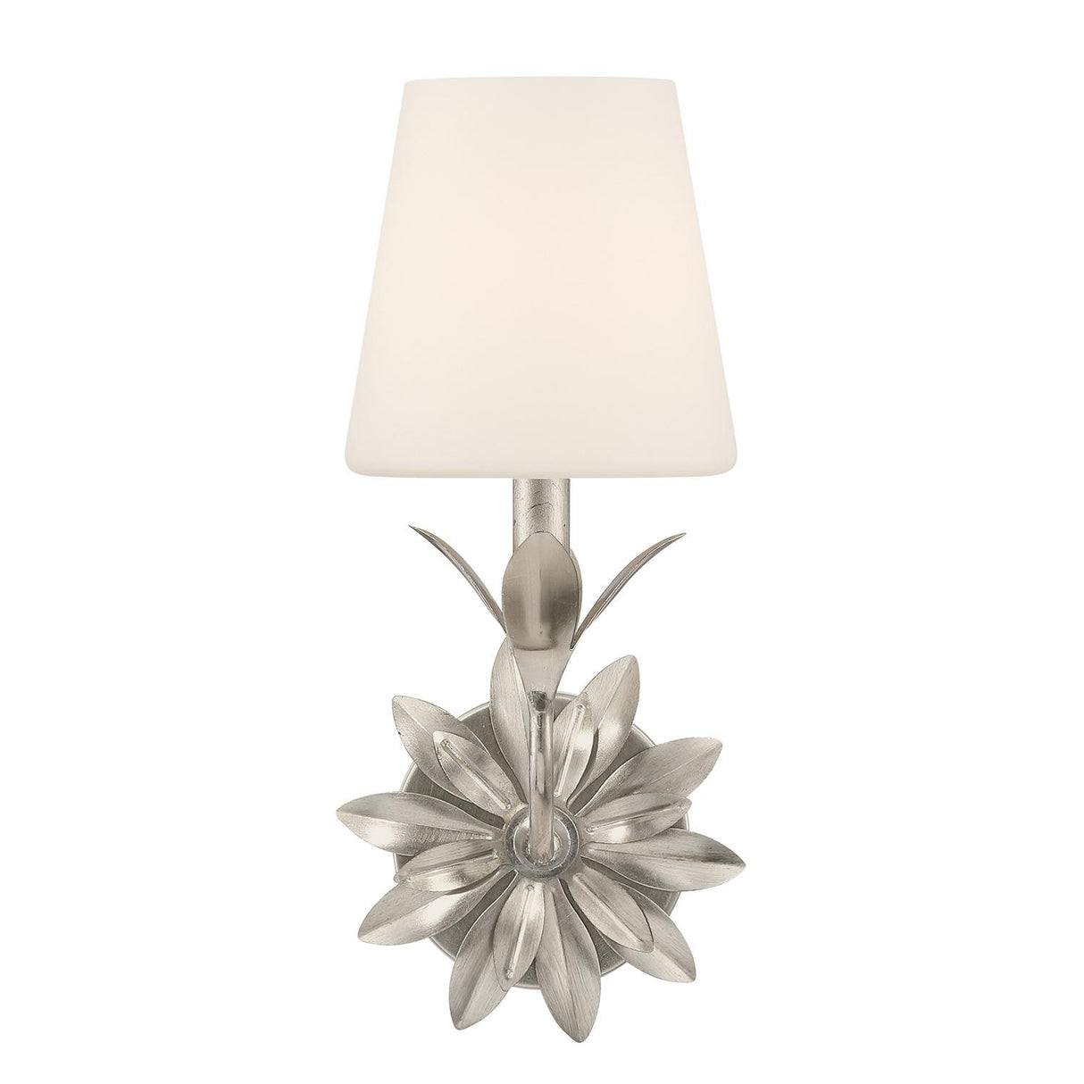 Crystorama Broche 6.5'' Antique Silver Sconce