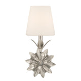 Crystorama Broche 6.5'' Antique Silver Sconce