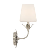 Crystorama Broche 6.5'' Antique Silver Sconce