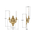 Crystorama Milford 9.5'' Aged Brass Sconce