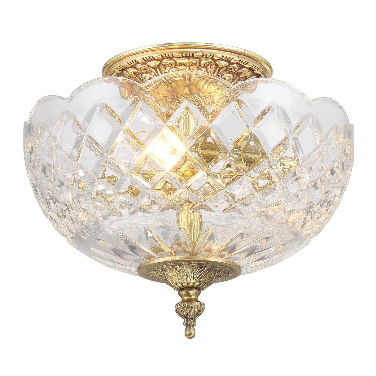 Crystorama Milton 12'' Olde Brass Semi Flush Mount
