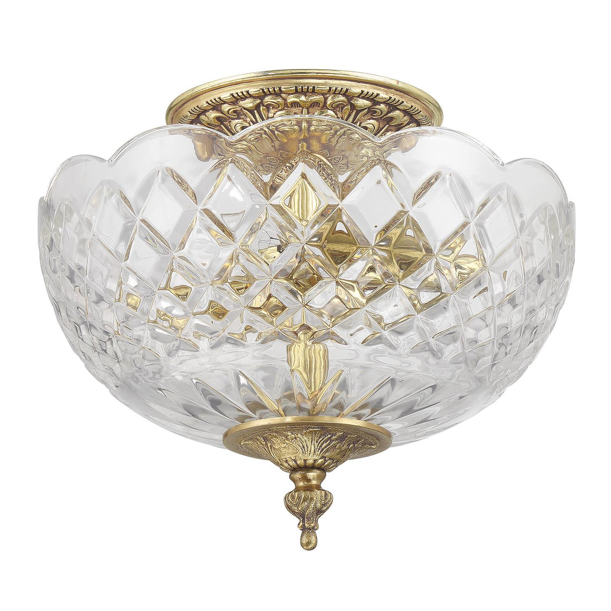 Crystorama Milton 12'' Olde Brass Semi Flush Mount