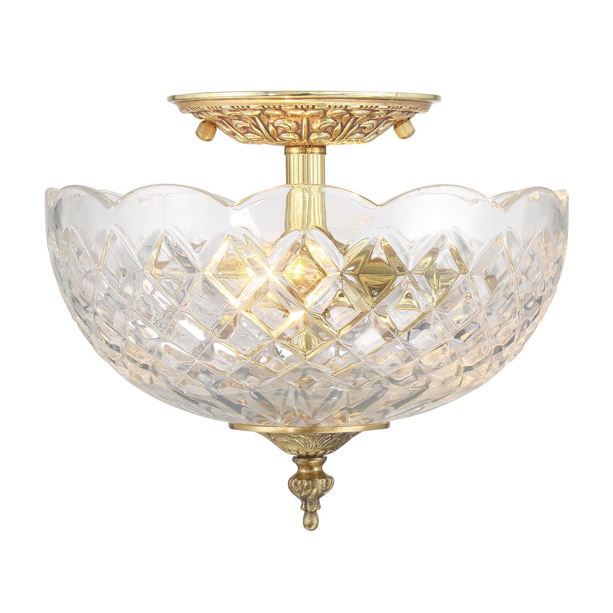 Crystorama Milton 12'' Olde Brass Semi Flush Mount