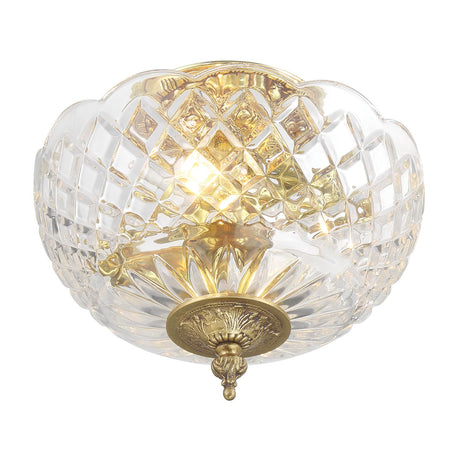 Crystorama Milton 12'' Olde Brass Semi Flush Mount