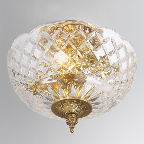 Crystorama Milton 12'' Olde Brass Semi Flush Mount