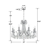 Crystorama Othello 31'' Polished Chrome Chandelier