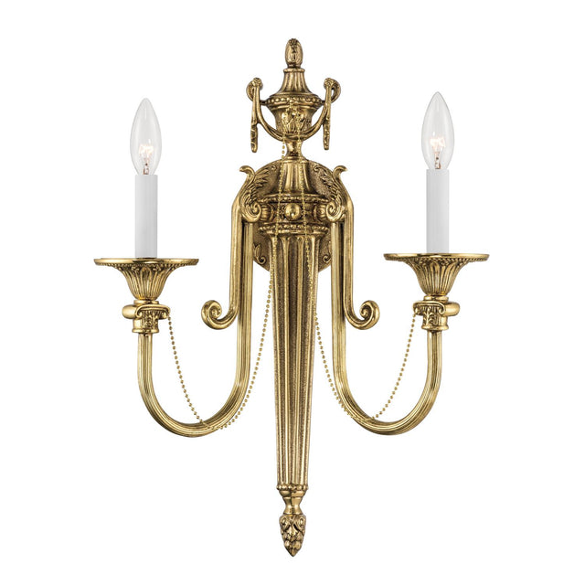 Crystorama Langley 15'' Olde Brass Sconce