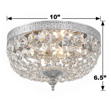 Crystorama Waltham 10'' Italian Crystal Polished Chrome Flush Mount