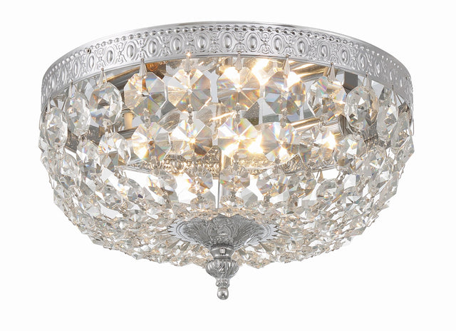 Crystorama Waltham 10'' Swarovski Spectra Crystal Polished Chrome Flush Mount