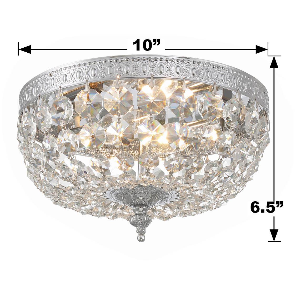 Crystorama Waltham 10'' Swarovski Spectra Crystal Polished Chrome Flush Mount