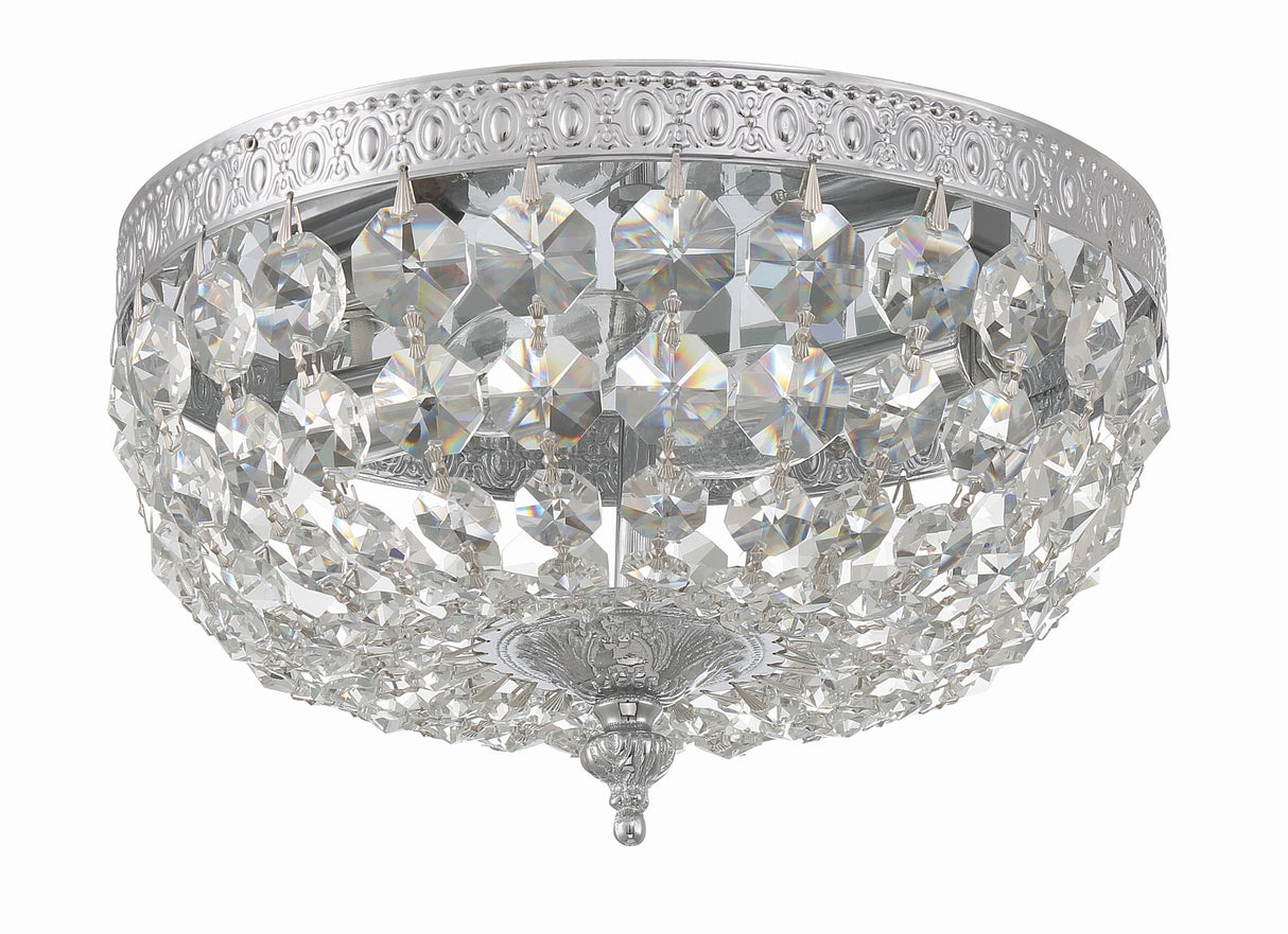 Crystorama Waltham 10'' Clear Hand Cut Polished Chrome Flush Mount