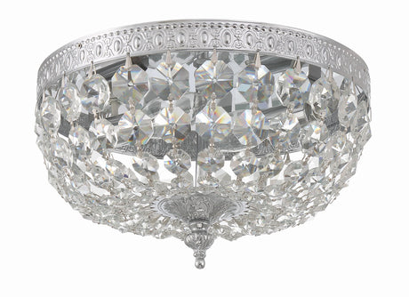 Crystorama Waltham 10'' Clear Hand Cut Polished Chrome Flush Mount