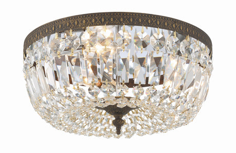 Crystorama Waltham 14'' Swarovski Spectra Crystal English Bronze Flush Mount