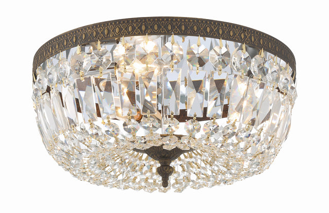 Crystorama Waltham 14'' Swarovski Spectra Crystal English Bronze Flush Mount