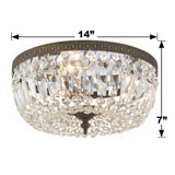 Crystorama Waltham 14'' Swarovski Spectra Crystal English Bronze Flush Mount