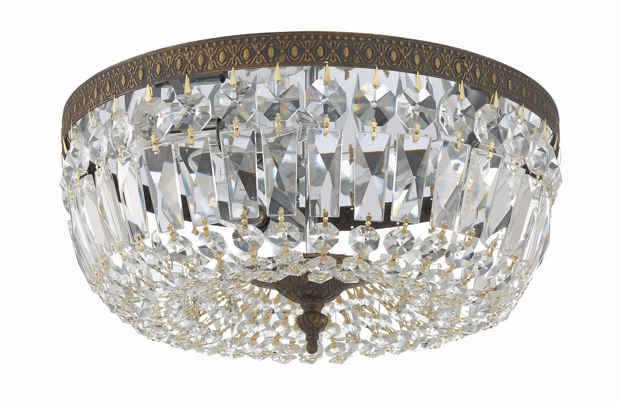 Crystorama Waltham 14'' Swarovski Spectra Crystal English Bronze Flush Mount