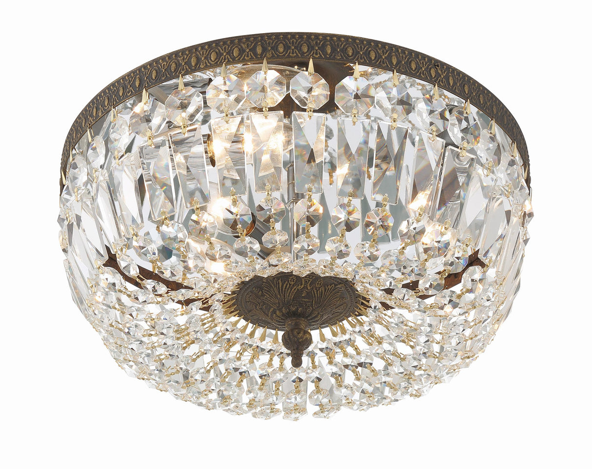 Crystorama Waltham 14'' Swarovski Spectra Crystal English Bronze Flush Mount