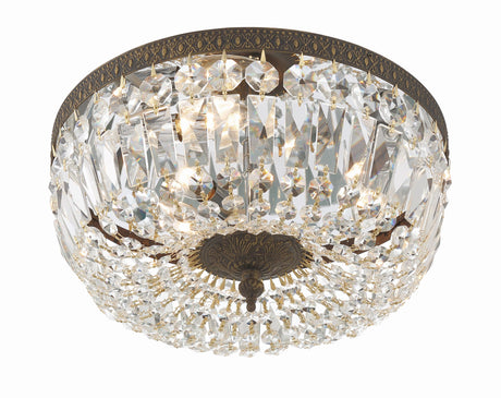 Crystorama Waltham 14'' Swarovski Spectra Crystal English Bronze Flush Mount