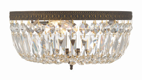 Crystorama Waltham 14'' Swarovski Spectra Crystal English Bronze Flush Mount