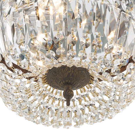 Crystorama Waltham 14'' Swarovski Spectra Crystal English Bronze Flush Mount