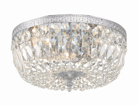 Crystorama Waltham 14'' Swarovski Spectra Crystal Polished Chrome Flush Mount