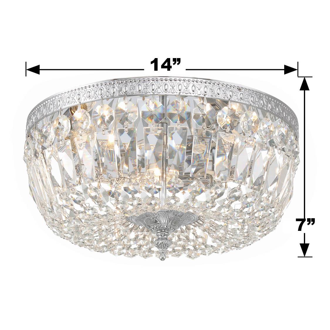 Crystorama Waltham 14'' Swarovski Spectra Crystal Polished Chrome Flush Mount