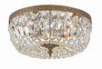 Crystorama Waltham 14'' Clear Hand Cut Olde Brass Flush Mount