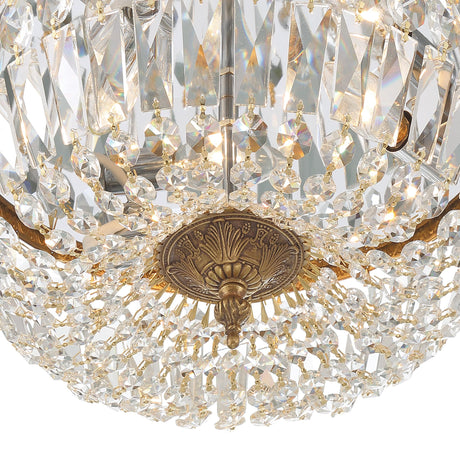 Crystorama Waltham 14'' Swarovski Spectra Crystal Olde Brass Flush Mount