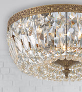 Crystorama Waltham 14'' Swarovski Spectra Crystal Olde Brass Flush Mount