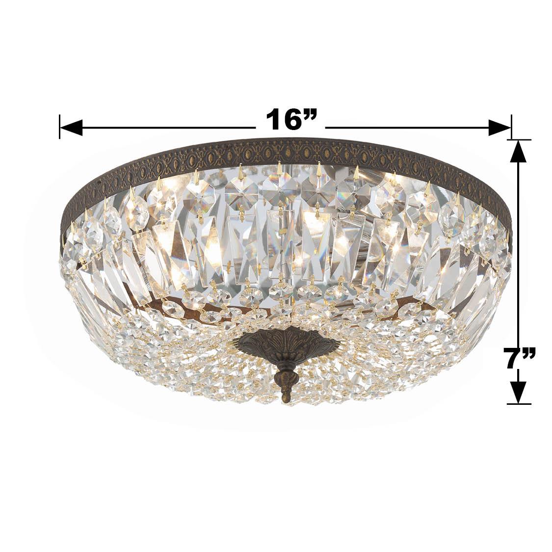 Crystorama Waltham 16'' Swarovski Spectra Crystal English Bronze Flush Mount